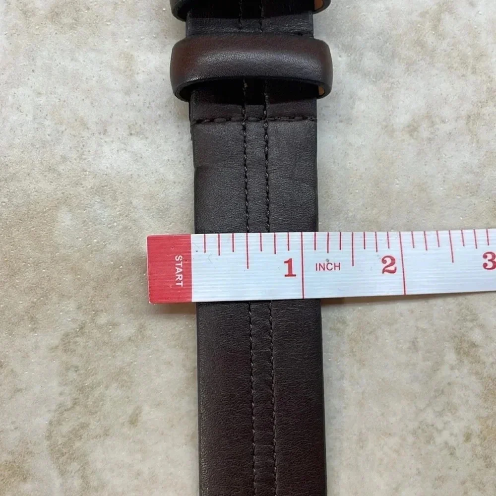 Tulliani Belt Size 34 Italian Calfskin Leather 4522 Dark Brown